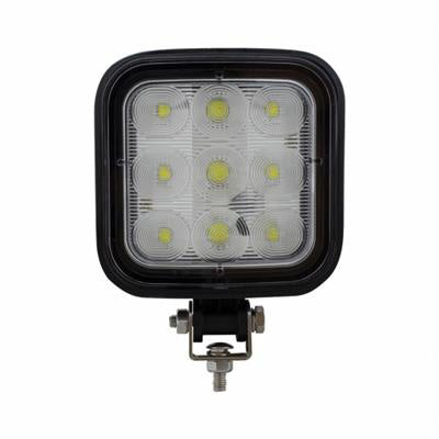 9 LED SQUARE WIDE ANGLE DRIVING/WORK FLOOD LIGHT front view  sold by Legend Truck Parts located in Dallas-Fort Worth with shipping nationwide