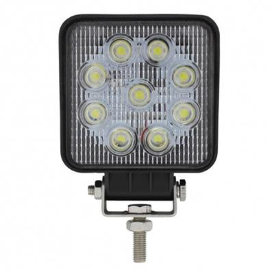 9 HIGH POWER LED SQUARE WORK LIGHT - FLOOD image of light turned off  sold by Legend Truck Parts located in Dallas-Fort Worth with shipping nationwide
