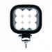 9 HIGH POWER LED SQUARE WORK LIGHT - FLOOD LIGHT image with light turned on  sold by Legend Truck Parts located in Dallas-Fort Worth with shipping nationwide