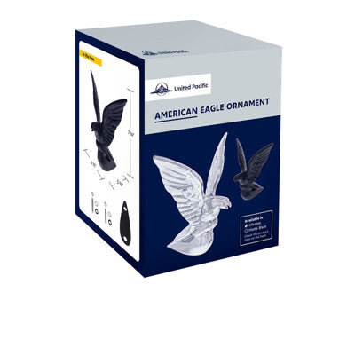 Front picture of american eagle hood ornament box. Product sold by Legend Truck Parts.