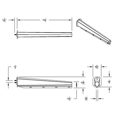 30" Chrome Mud Flap Hangers - 1-1/8" Bolt Pattern - Competition Series (Pair)