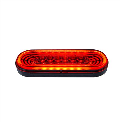 22 LED 6" Oval Abyss Light (Stop, Turn & Tail) - Red LED/Clear Lens