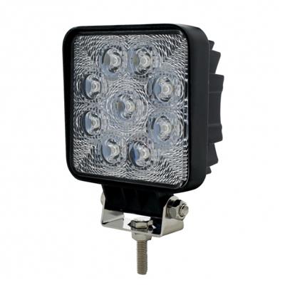9 HIGH POWER LED 4-1/4" SQUARE "COMPETITION SERIES" WORK LIGHT - FLOOD. Image viewed from an angle. Sold by Legend Truck Parts located in Dallas-Fort Worth with shipping nationwide. 