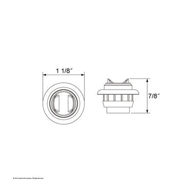 2 LED Mini Light With Bezel (Clearance/Marker) - Amber LED/Clear Lens