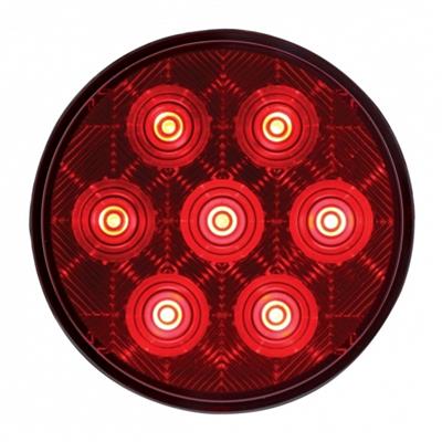 Upgrade your truck's lighting with Legend Truck and Equipment 7 LED 4" Round Competition Series Light (Stop, Turn & Tail) in Red LED/Red Lens.