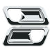 CHROME INTERIOR DOOR HANDLE TRIM FOR PETERBILT 389 (2008-2023), 386 (2006-2016), AND 387 (2006-2011) (PAIR). Image viewed from the front. Sold by Legend Truck Parts located in Dallas-Fort Worth with shipping nationwide. 