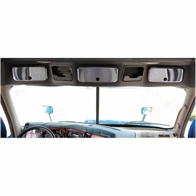 Chrome Plastic Upper Side Storage Door Cover For 2007-2018 Freightliner Cascadia