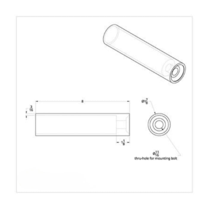 8" Quarter Fender Mounting Post