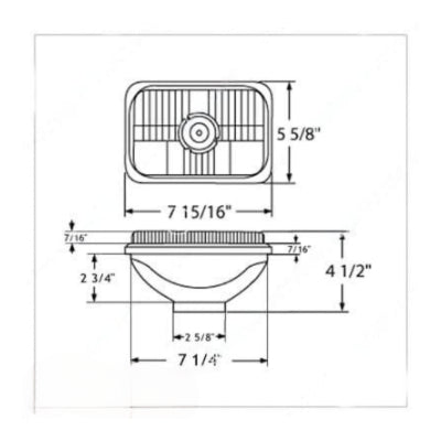 ULTRALIT - 5" X 7" Crystal Rectangular Headlight, Glass Lens