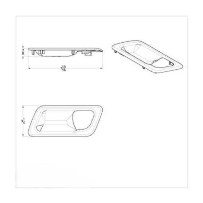 Chrome Interior Door Handle Trim For Peterbilt 389 (2008-2023), 386 (2006-2016), And 387 (2006-2011) (Pair)