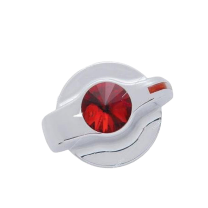 Chrome Plastic A/C Control Knob With Crystal - Red Crystal